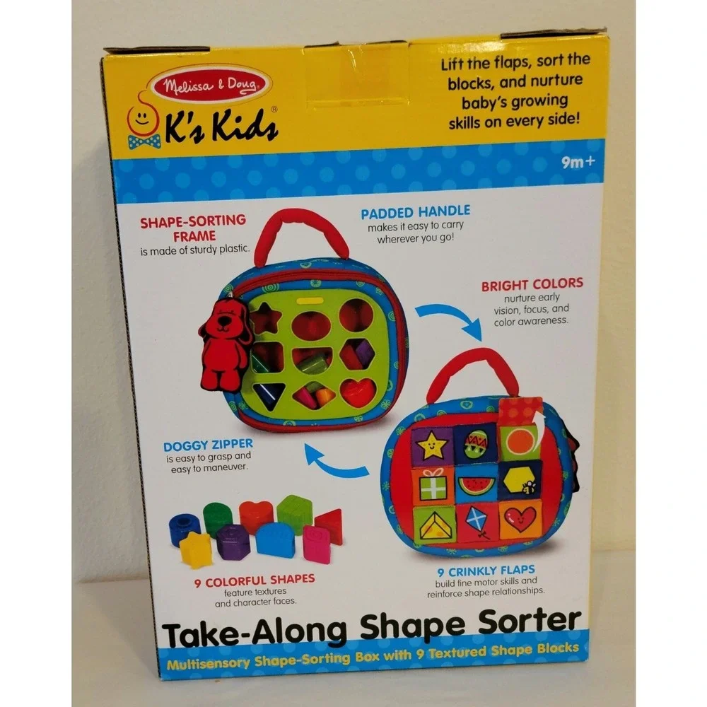 Melissa & Doug Take Along Shape Sorter Learning Toy‎ Activity Bag New